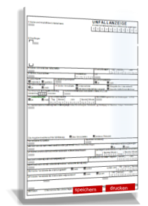 Unfallanzeige Formular- Arbeitsunfall