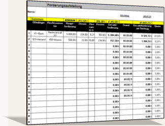Forderungsübersicht Excel