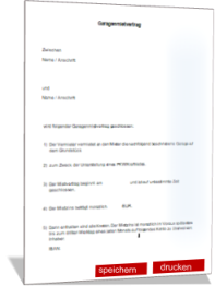 Mietevrtrag Garage Formular PDF