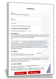 Arbeitsvertrag Vorlage