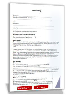 Arbeitsvertrag Vorlage