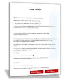Berliner Testament Vorlage