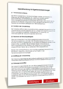 Geschäftsordnung Eigentümerversammlung