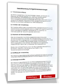 Geschäftsordnung Eigentümerversammlung