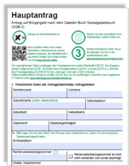 Antrag auf Bürgergeld