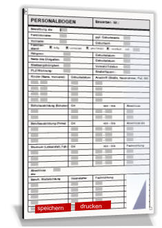 Personalbogen Vordruck