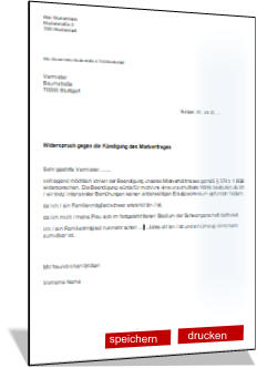 Widerspruch Kündigung