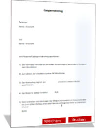 Mietevrtrag Garage Formular PDF