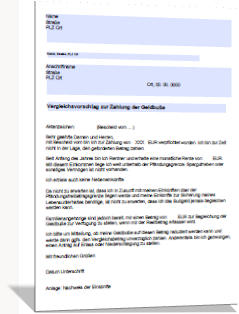 Vergleichsangebot Bei Einer Geldbusse Ein Musterschreiben Fur Einen Vergleich