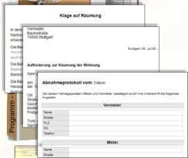 Formulare zwecks Räumung
