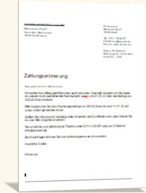 Zahlungserinnerung Musterschreiben