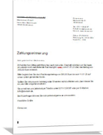 Zahlungserinnerung Musterschreiben